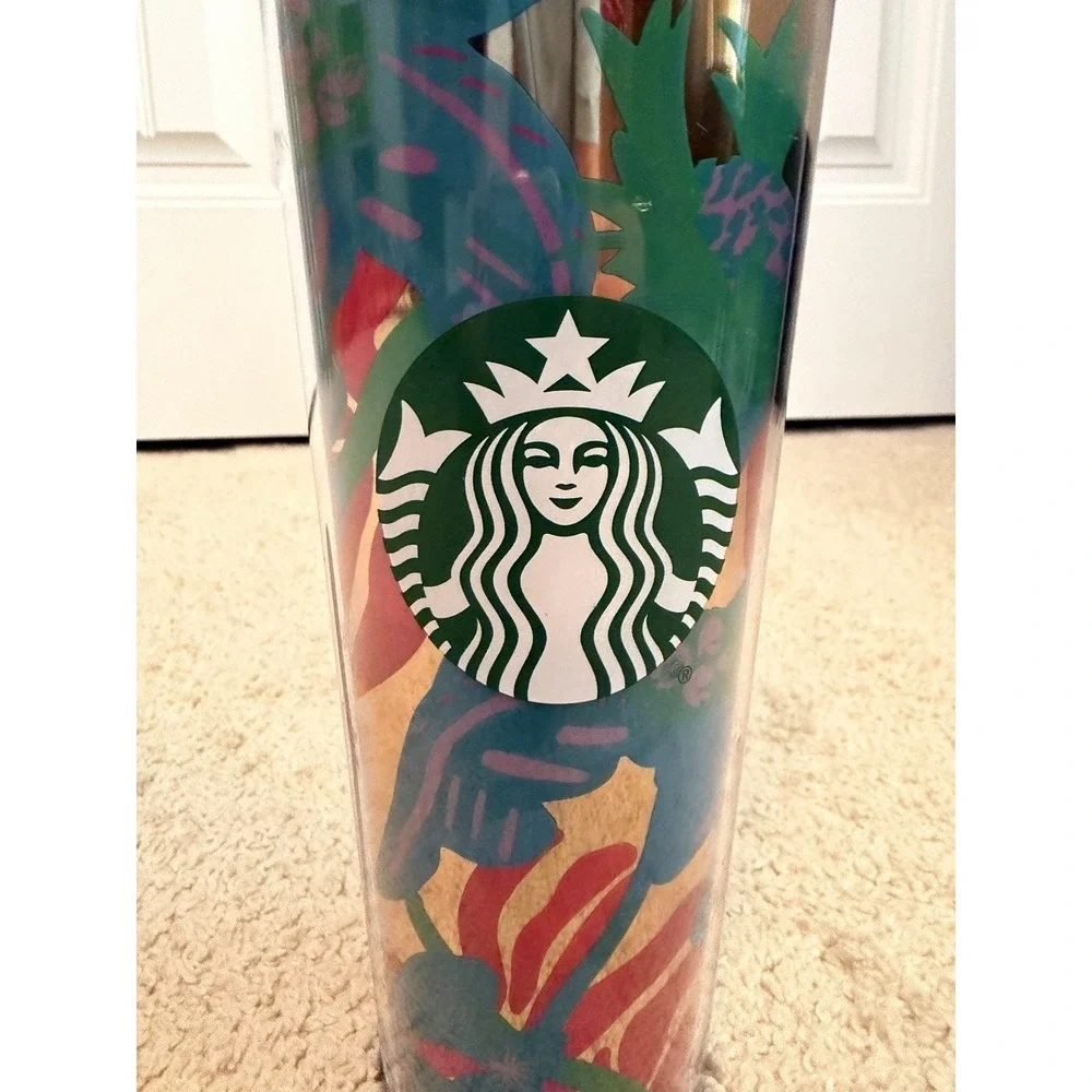 Starbucks 2022 Forest Dream Aqua Terra Floral‎ Cold Cup Tumbler Venti 24oz